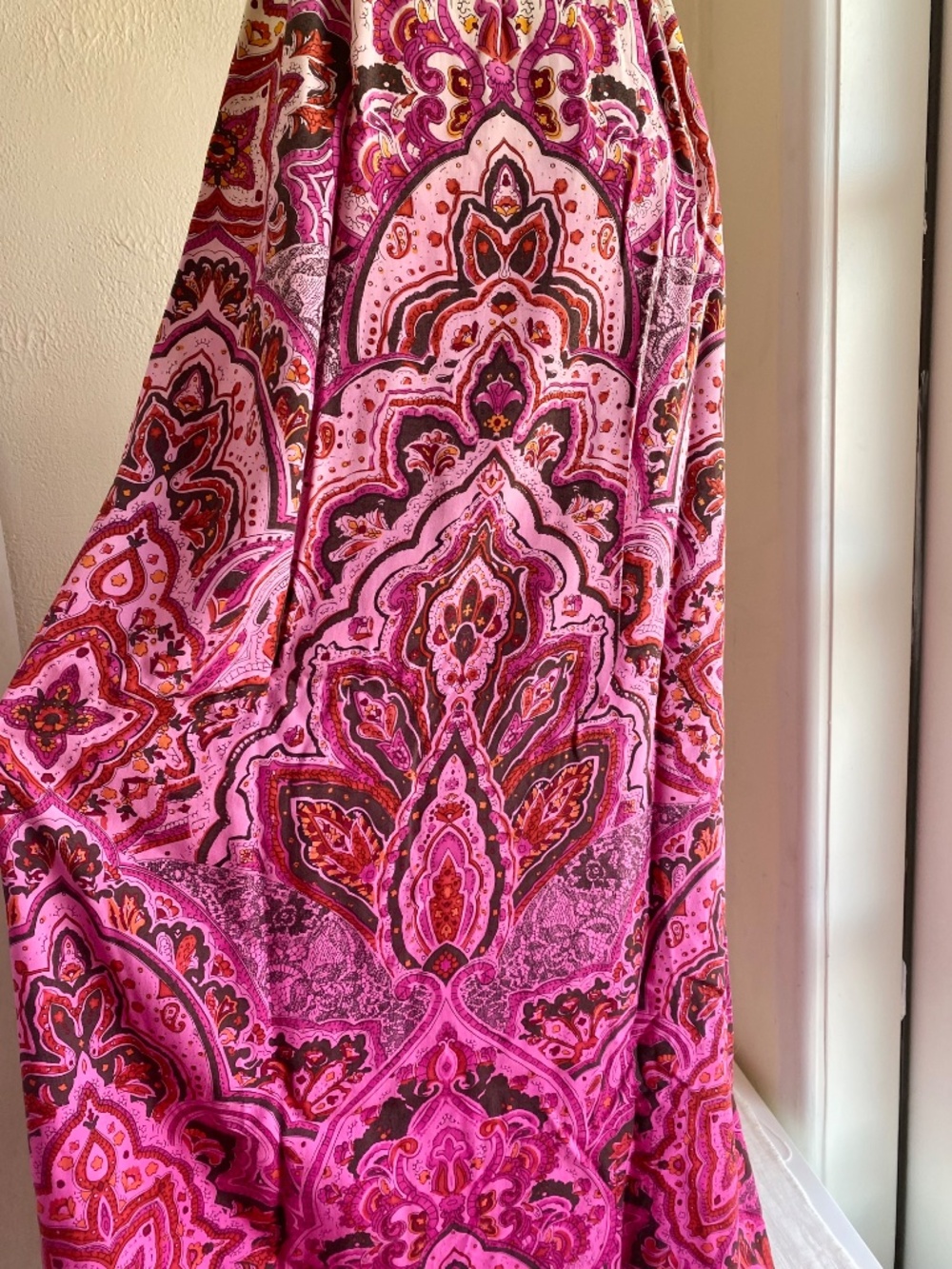 Lucky Brand fuchsia paisley maxi sun dress with ombre hem Size S - Picture 12 of 15